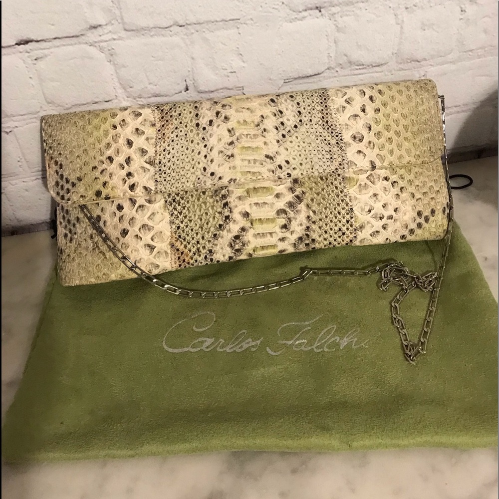 Carlos Fauchi python clutch / crossbody